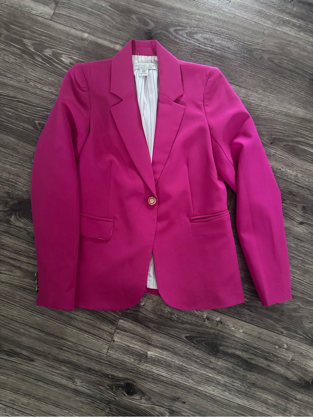 Rachel Zoe Hot Pink Single-Button Tailored Blazer
